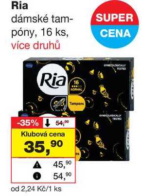 Ria dámské tampóny, 16 ks Barvy a laky drogerie 