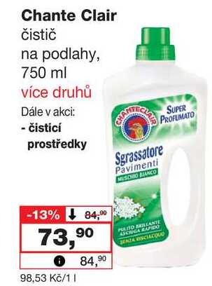 Chante Clair čistič na podlahy, 750 ml