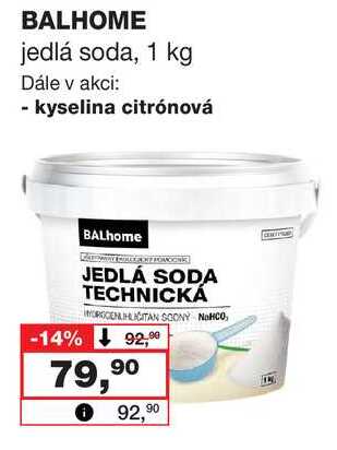 BALHOME jedlá soda, 1 kg