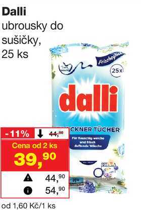 Dalli ubrousky do sušičky, 25 ks