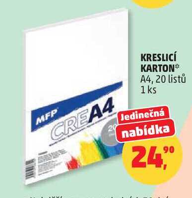 KRESLICÍ KARTON A4, 20 listů