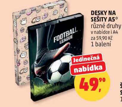 DESKY NA SEŠITY A5 různé druhy, 1 balení