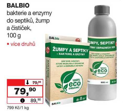BALBIO bakterie a enzymy do septiků, žump a čističek, 100 g Barvy a laky drogerie 