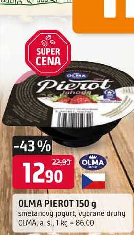 OLMA PIEROT 150 g smetanový jogurt, vybrané druhy