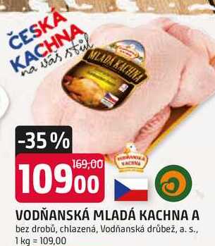 VODŇANSKÁ MLADÁ KACHNA A bez drobů, chlazená, 1kg