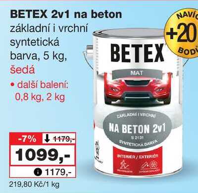 BETEX 2v1 na beton základní i vrchní syntetická barva, 5 kg