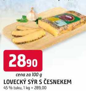 LOVECKÝ SÝR S ČESNEKEM 45% tuku, 100g