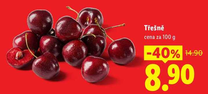 Třešně, cena za 100 g