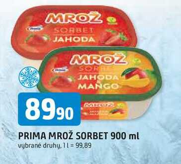 MROŽ SORBET 900 ml vybrané druhy