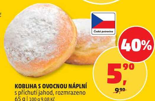 KOBLIHA S OVOCNOU NÁPLNÍ s příchutí jahod, 65 g
