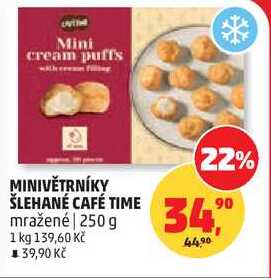 MINIVĚTRNÍKY ŠLEHANÉ CAFÉ TIME mražené, 250 g 