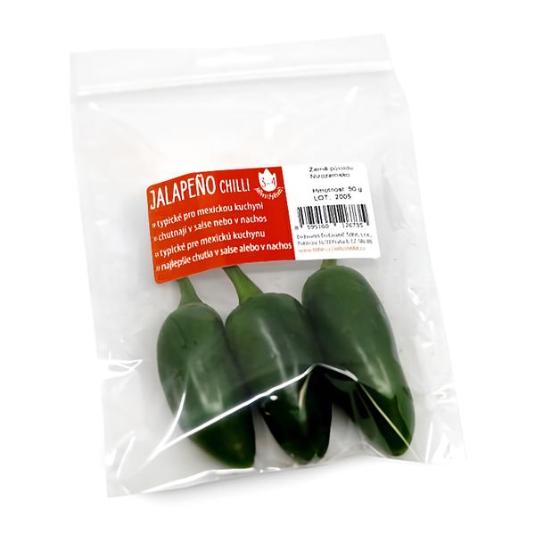 Chilli zeleninové papričky Jalapeño, balení