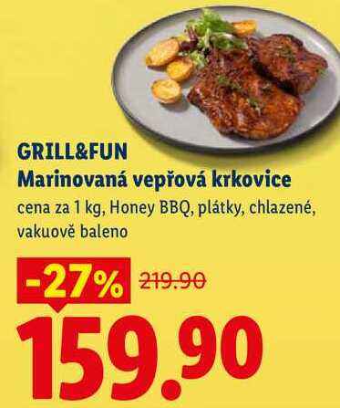 GRILL&FUN Marinovaná vepřová krkovice, cena za 1 kg