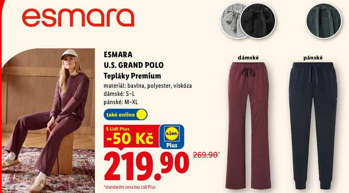 ESMARA U.S. GRAND POLO Tepláky Premium 