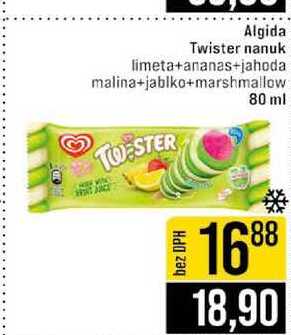 Algida Twister nanuk limeta+ananas+jahoda malina+jablko+marshmallow 80 ml
