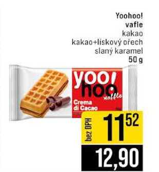 Yoohoo! vafle kakao kakao+liskový ořech slaný karamel 50 g 