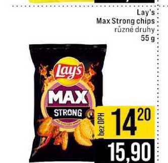 Lay's Max Strong chips různé druhy 55 g