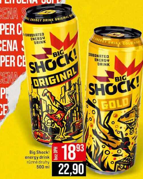 Big Shock! energy drink různé druhy 500 ml