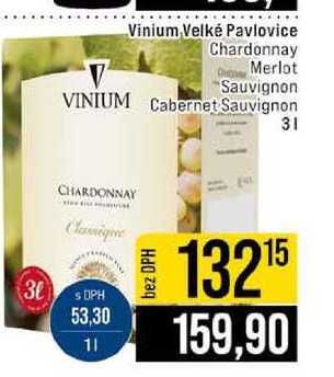 Vinium Velké Pavlovice Chardonnay Merlot Sauvignon Cabernet Sauvignon 3l 