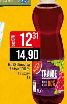 Gut&Günstig šťáva 100% hrozny 1l