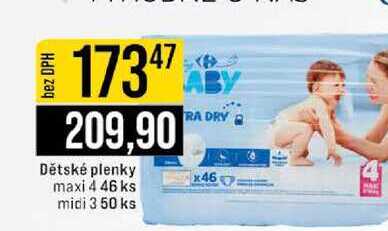 Dětské plenky maxi 4 46 ks midi 3 50 ks 