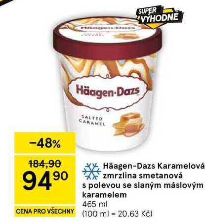 Häagen-Dazs Karamelová zmrzlina smetanová s polevou se slaným máslovým karamelem, 465 ml 