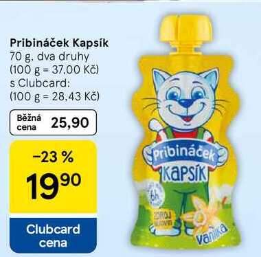 Pribináček Kapsík, 70 g, dva druhy 