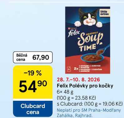 Felix Polévky pro kočky, 6x 48 g 