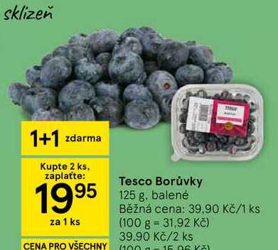 Tesco Borůvky, 125 g, balené 