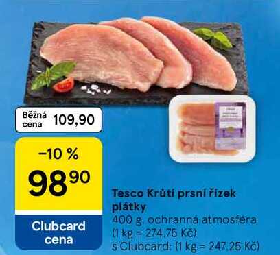 Tesco Krůtí prsní řízek plátky, 400 g