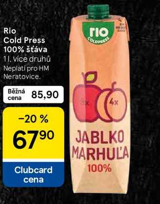 Rio Cold Press 100% šťáva, 1 l 