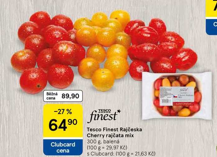 Tesco Finest Rajčeska Cherry rajčata mix, 300 g, balená 