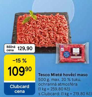 Tesco Mleté hovězí maso, 500 g 