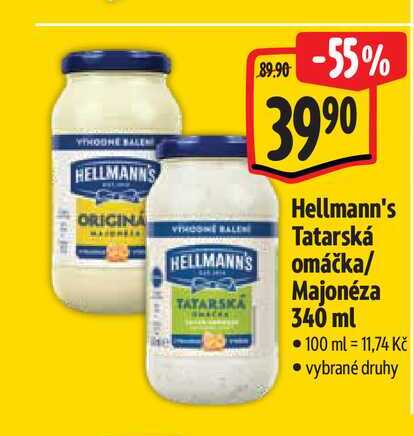 Hellmann's Tatarská omáčka/ Majonéza 340 ml