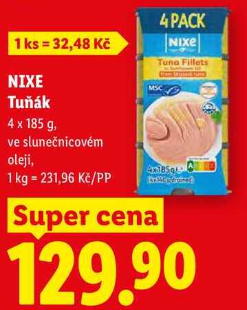NIXE Tuňák, 4x 185 g