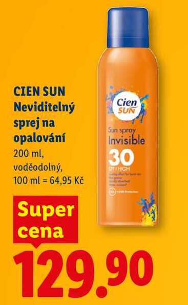 CIEN SUN Neviditelný sprej na opalování, 200 ml