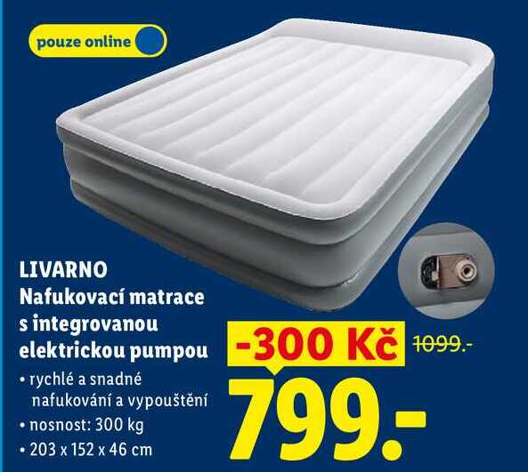 LIVARNO Nafukovací matrace s integrovanou elektrickou pumpou