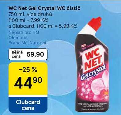 WC Net Gel Crystal WC čistič, 750 ml
