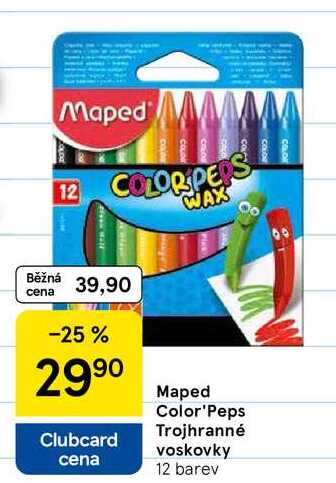 Maped Color'Peps Trojhranné voskovky, 12 barev 