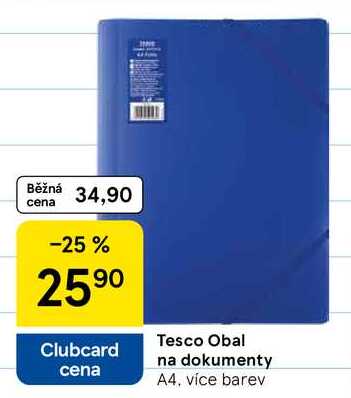 Tesco Obal na dokumenty, A4. více barev 