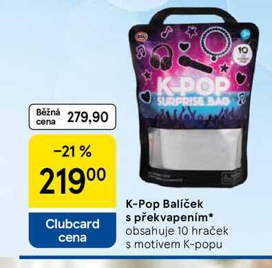 K-Pop Balíček s překvapením, obsahuje 10 hraček s motivem K-popu Tesco