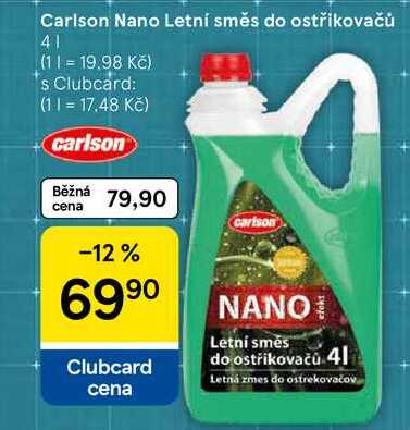 Carlson Nano Letní směs do ostřikovačů, 4 l 