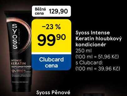 Syoss Intense Keratin hloubkový kondicionér, 250 ml Tesco