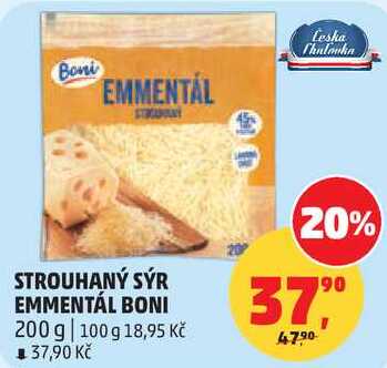 STROUHANÝ SÝR EMMENTÁL BONI, 200 g