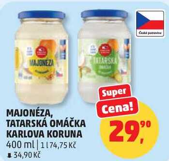 TATARSKÁ OMÁČKA KARLOVA KORUNA, 400 ml 