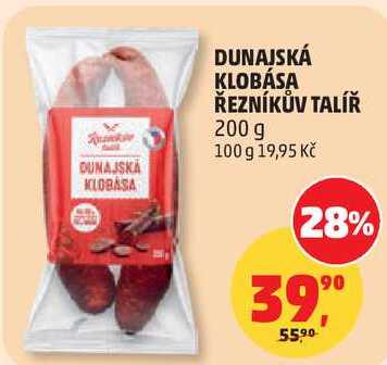 DUNAJSKÁ KLOBÁSA ŘEZNÍKŮV TALÍŘ, 200 g