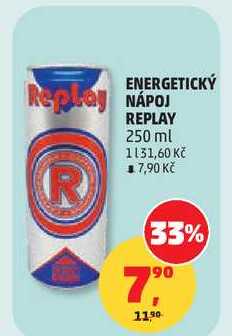 ENERGETICKÝ NÁPOJ REPLAY, 250 ml  