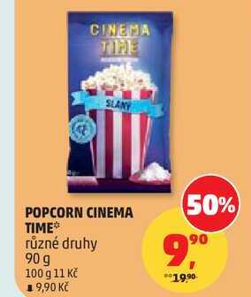 POPCORN CINEMA TIME různé druhy, 90 g