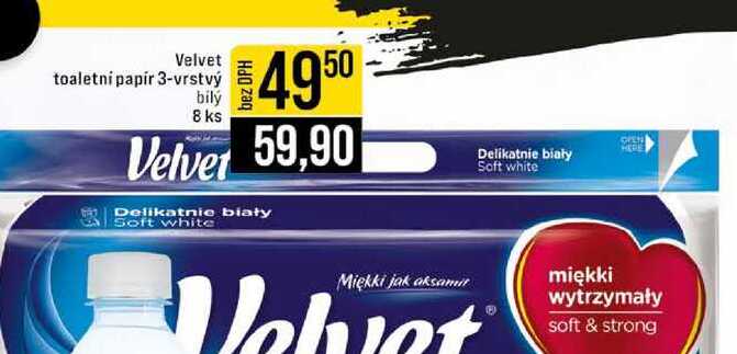Velvet toaletni papír 3-vrstvý bilý 8 ks