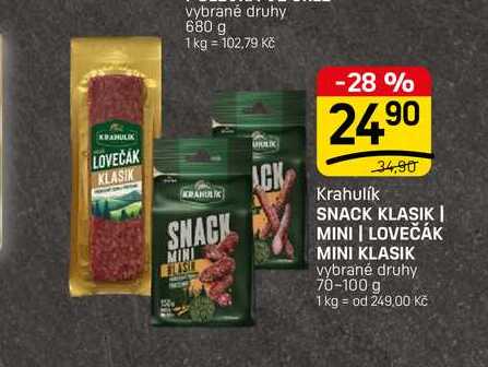 SNACK KLASIK | MINI | LOVEČÁK MINI KLASIK vybrané druhy 70-100 g 